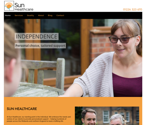 Sun Healthcare website homepage